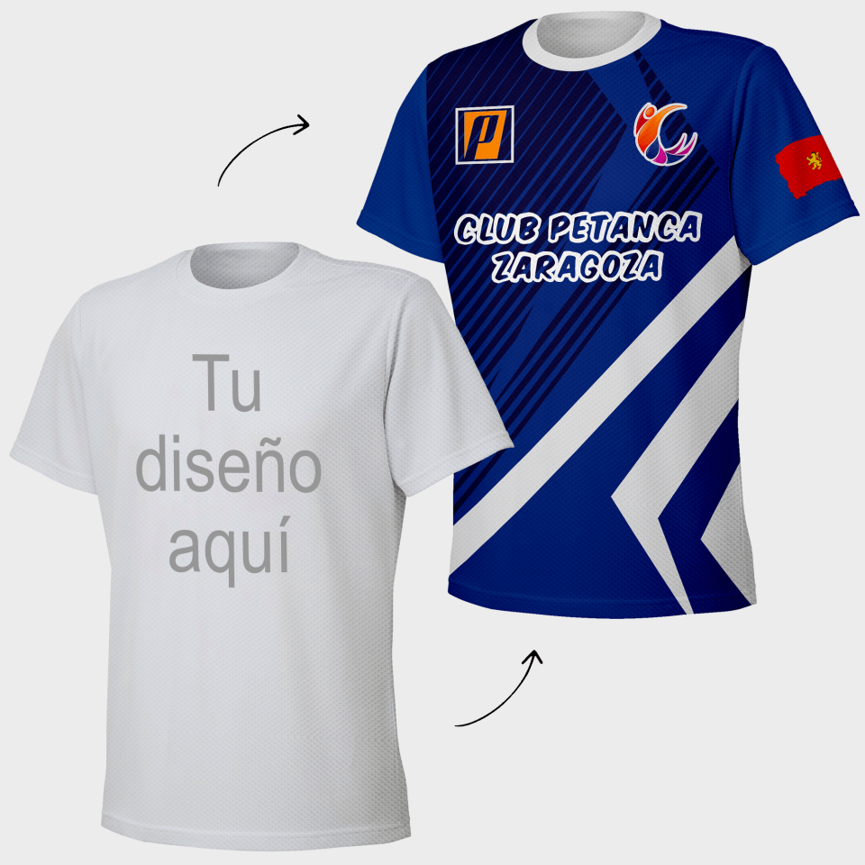 Camiseta petanca manga corta 100% fullprint personalizada