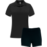 Conjunto de mujer petanca polo técnico y pantalón corto personalizado