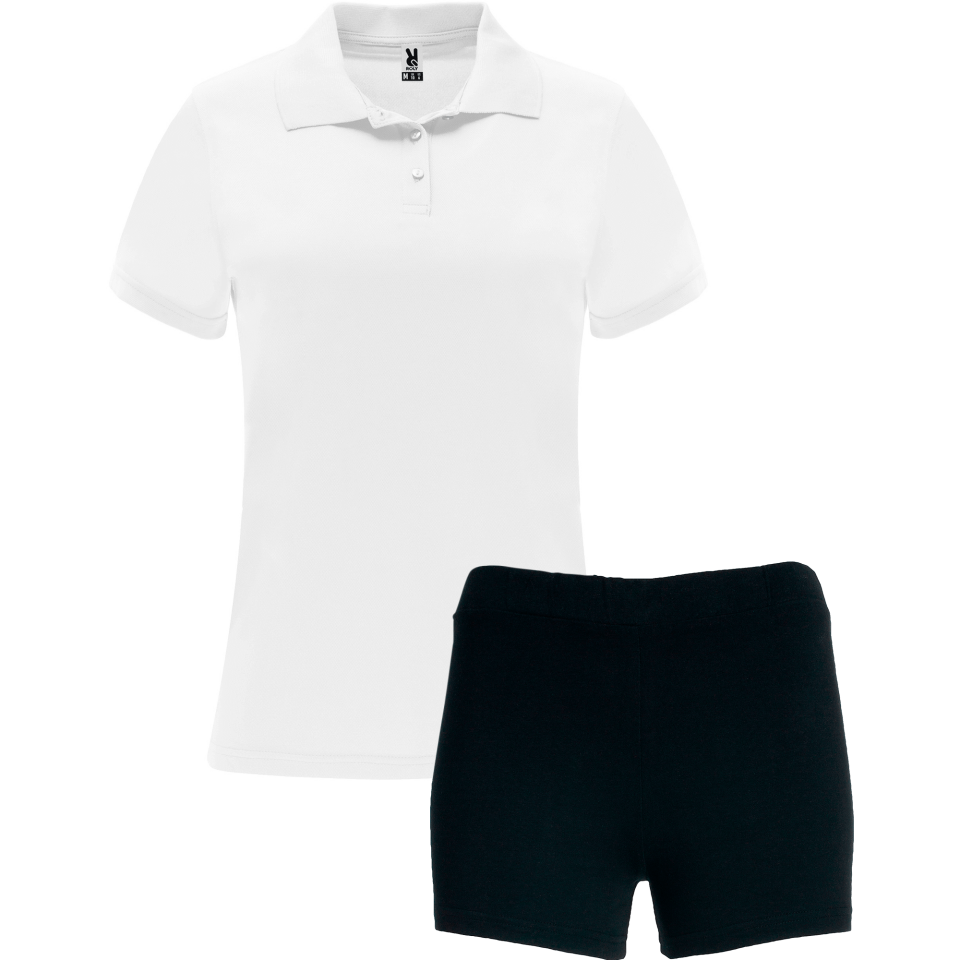Conjunto de mujer petanca polo técnico y pantalón corto personalizado