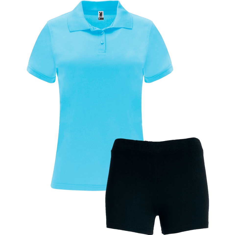 Conjunto de mujer petanca polo técnico y pantalón corto personalizado