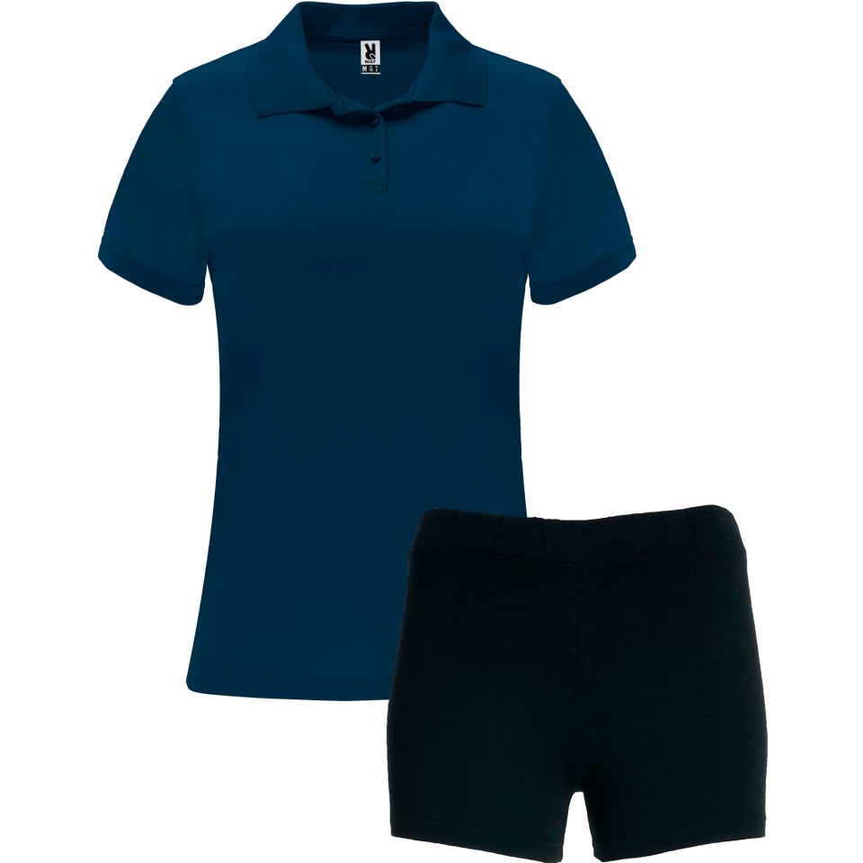 Conjunto de mujer petanca polo técnico y pantalón corto personalizado