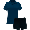 Conjunto de mujer petanca polo técnico y pantalón corto personalizado
