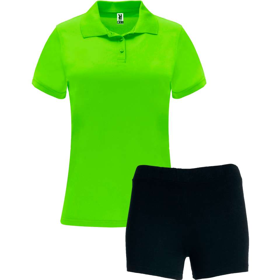 Conjunto de mujer petanca polo técnico y pantalón corto personalizado