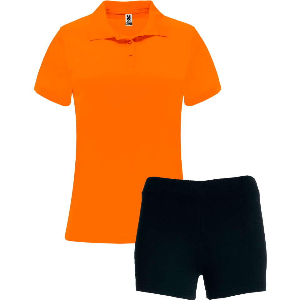 Conjunto de mujer petanca polo técnico y pantalón corto personalizado