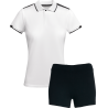 Conjunto de mujer petanca polo técnico bicolor y pantalón corto personalizado
