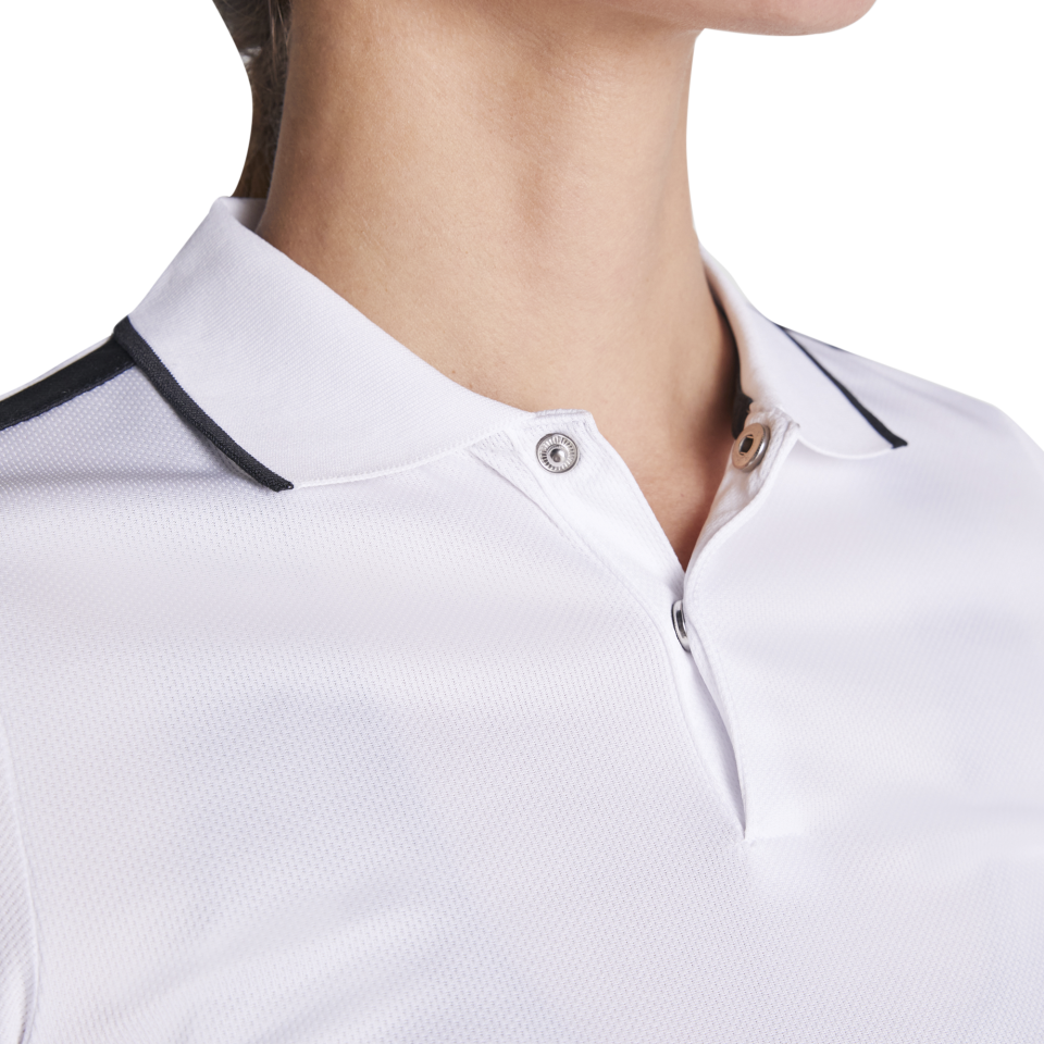 Conjunto de mujer petanca polo técnico bicolor y pantalón corto personalizado