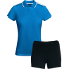 Conjunto de mujer petanca polo técnico bicolor y pantalón corto personalizado