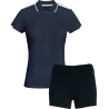 Conjunto de mujer petanca polo técnico bicolor y pantalón corto personalizado