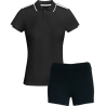 Conjunto de mujer petanca polo técnico bicolor y pantalón corto personalizado
