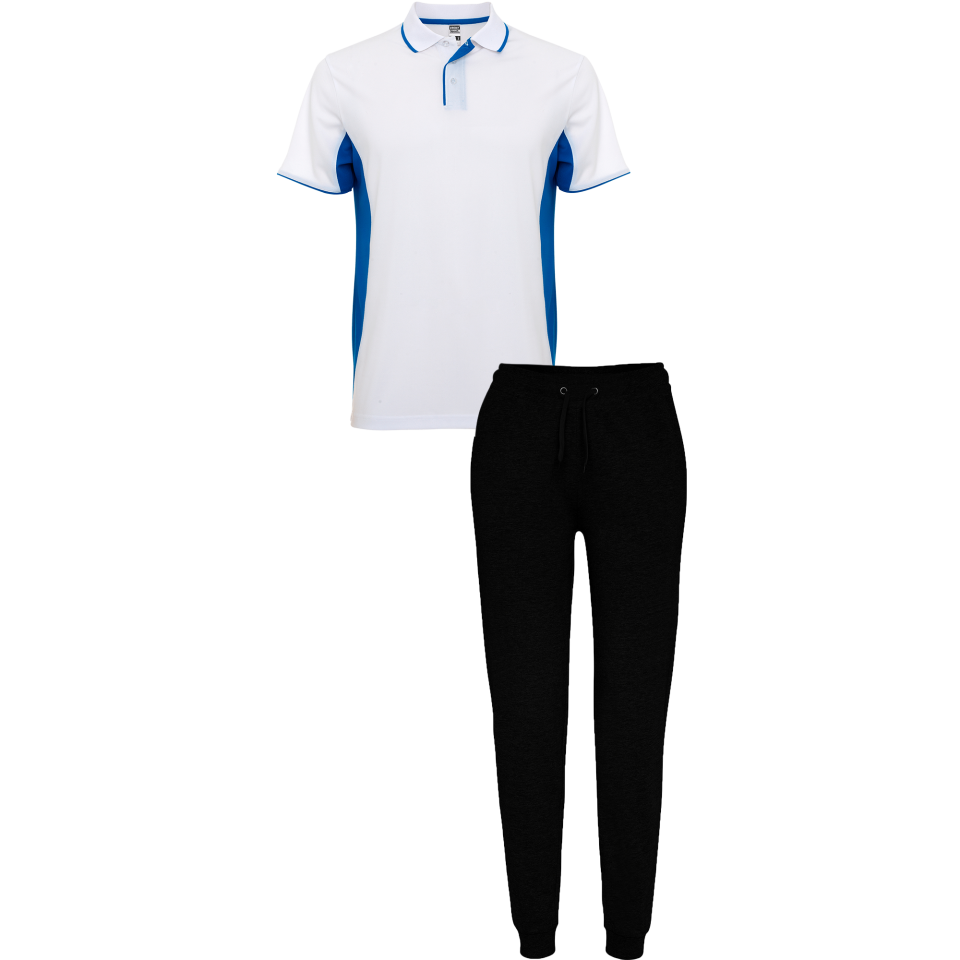Conjunto petanca polo técnico bicolor y pantalón largo personalizado