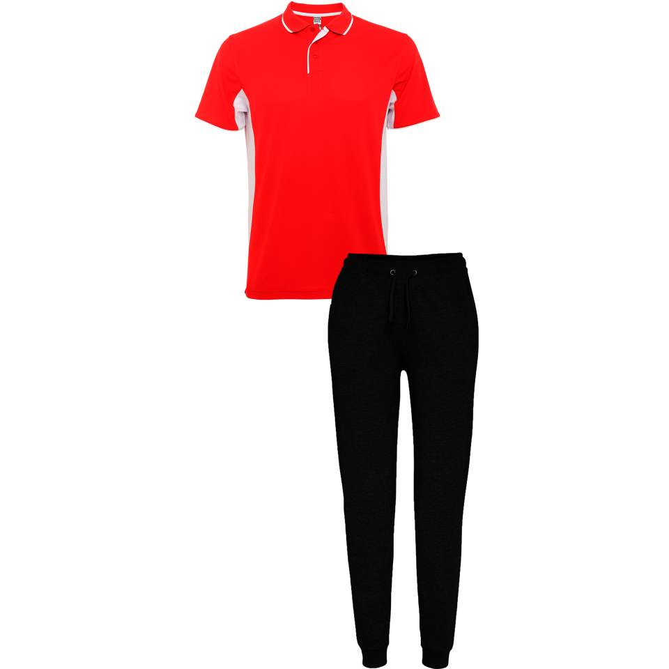 Conjunto petanca polo técnico bicolor y pantalón largo personalizado