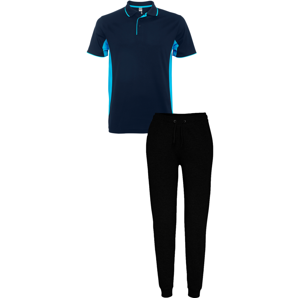 Conjunto petanca polo técnico bicolor y pantalón largo personalizado