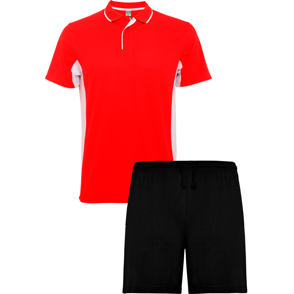Conjunto petanca polo técnico bicolor y pantalón corto personalizado