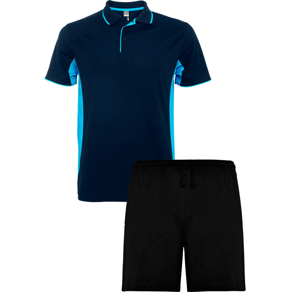 Conjunto petanca polo técnico bicolor y pantalón corto personalizado