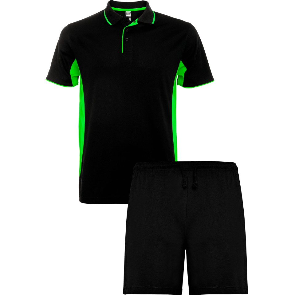 Conjunto petanca polo técnico bicolor y pantalón corto personalizado