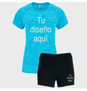 Conjunto de mujer petanca camiseta técnica vigoré y pantalón corto personalizado