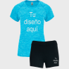Conjunto de mujer petanca camiseta técnica vigoré y pantalón corto personalizado