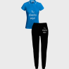 Conjunto de mujer petanca polo técnico bicolor y pantalón largo personalizado