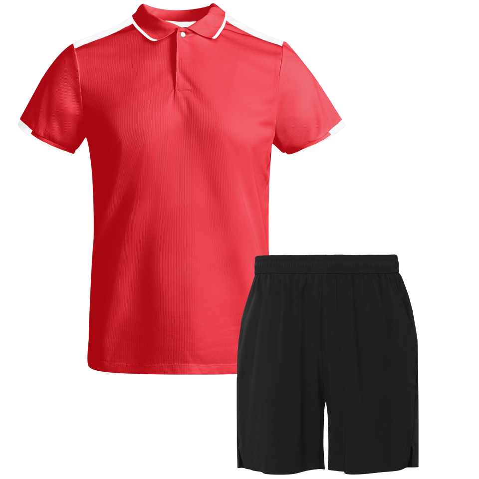 Conjunto de pádel polo técnico bicolor y pantalón personalizado
