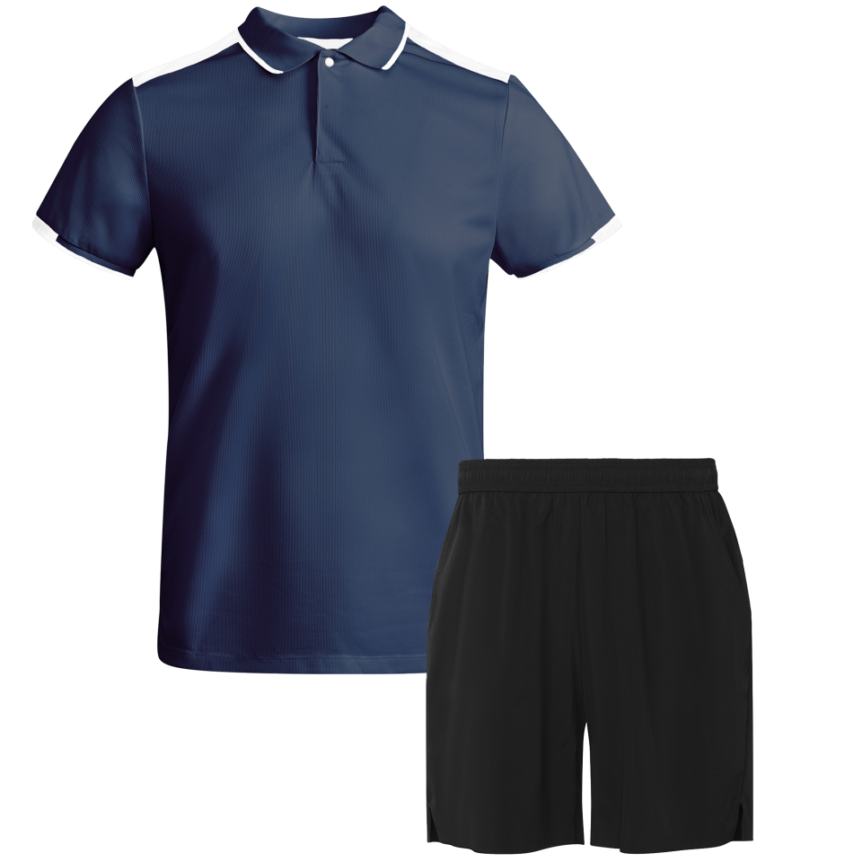Conjunto de pádel polo técnico bicolor y pantalón personalizado