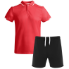 Conjunto infantil de pádel polo técnico bicolor y pantalón personalizado