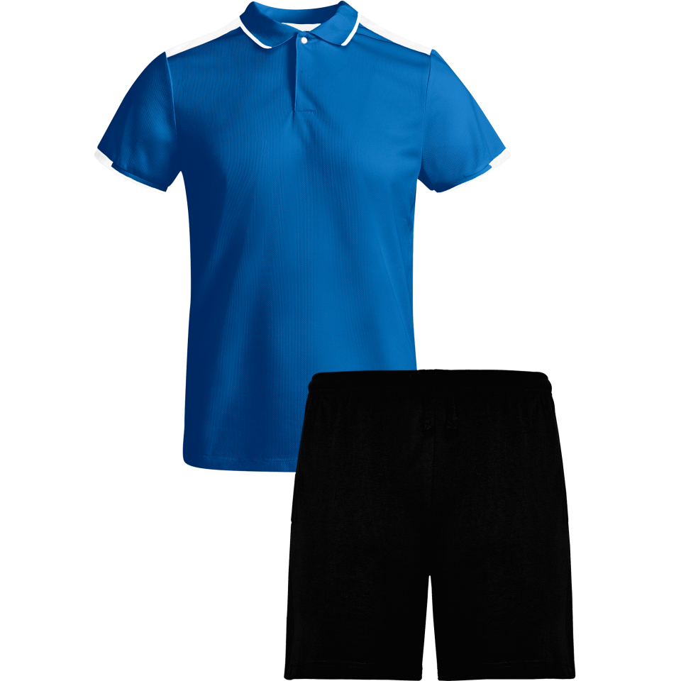 Conjunto infantil petanca polo técnico bicolor y pantalón corto