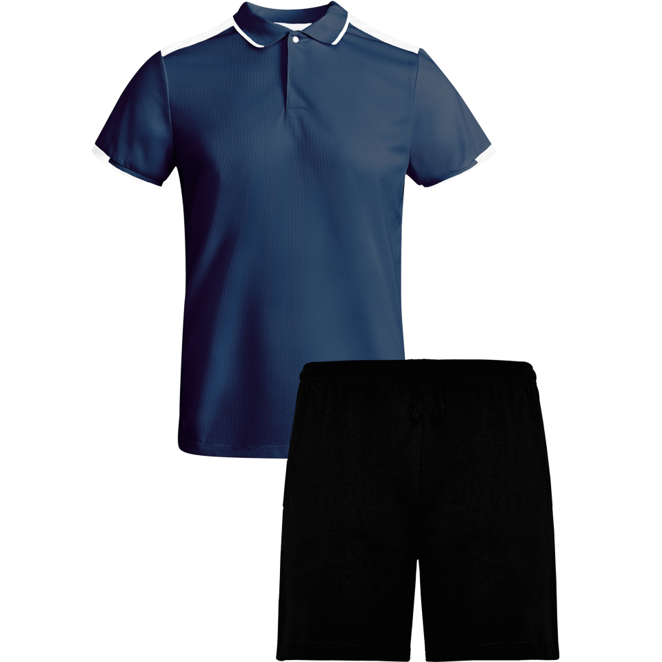 Conjunto infantil petanca polo técnico bicolor y pantalón corto