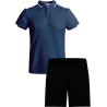Conjunto infantil petanca polo técnico bicolor y pantalón corto
