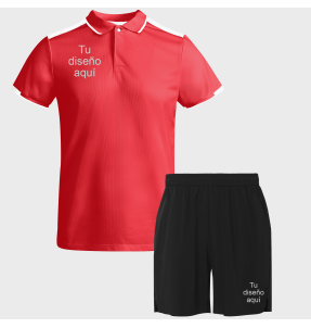 Conjunto de pádel polo técnico bicolor y pantalón personalizado