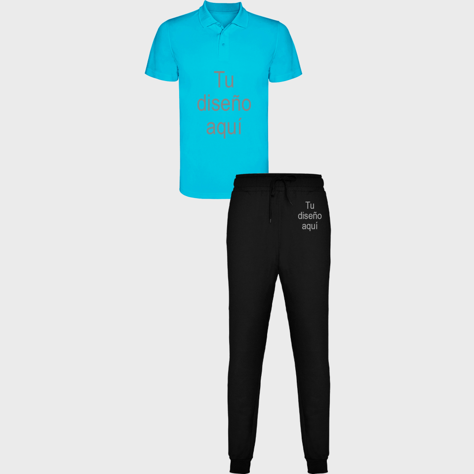 Conjunto infantil petanca polo técnico y pantalón largo personalizado