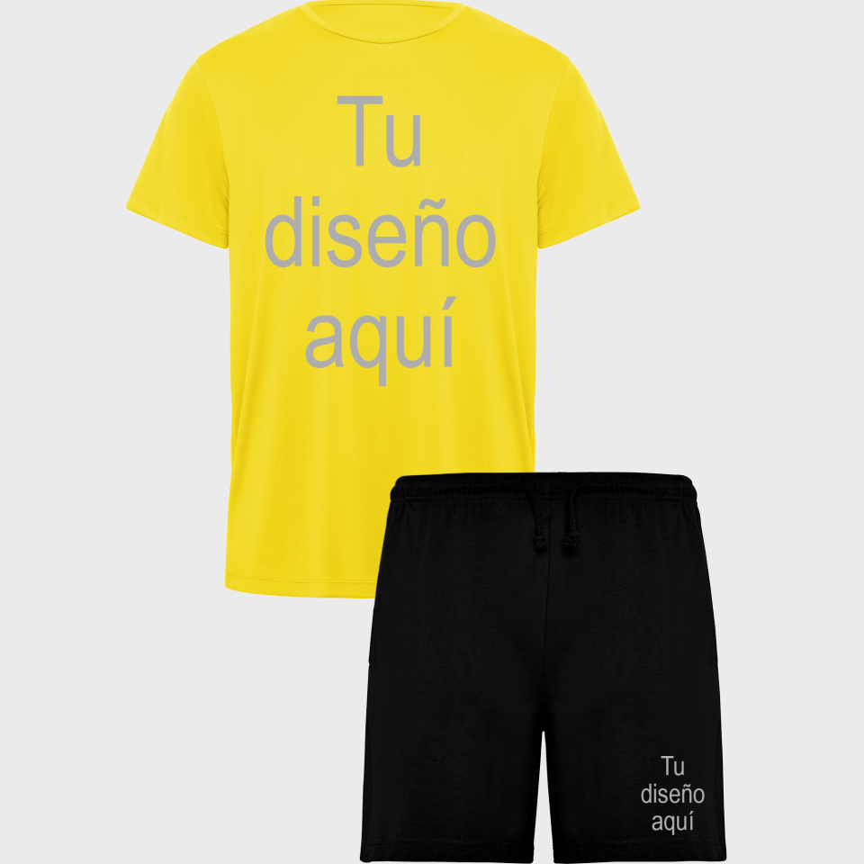 Conjunto infantil petanca camiseta técnica y pantalón corto personalizado