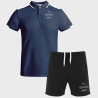 Conjunto infantil de pádel polo técnico bicolor y pantalón personalizado