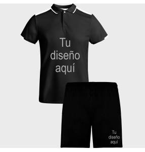 Conjunto infantil petanca polo técnico bicolor y pantalón corto
