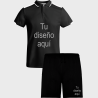 Conjunto infantil petanca polo técnico bicolor y pantalón corto