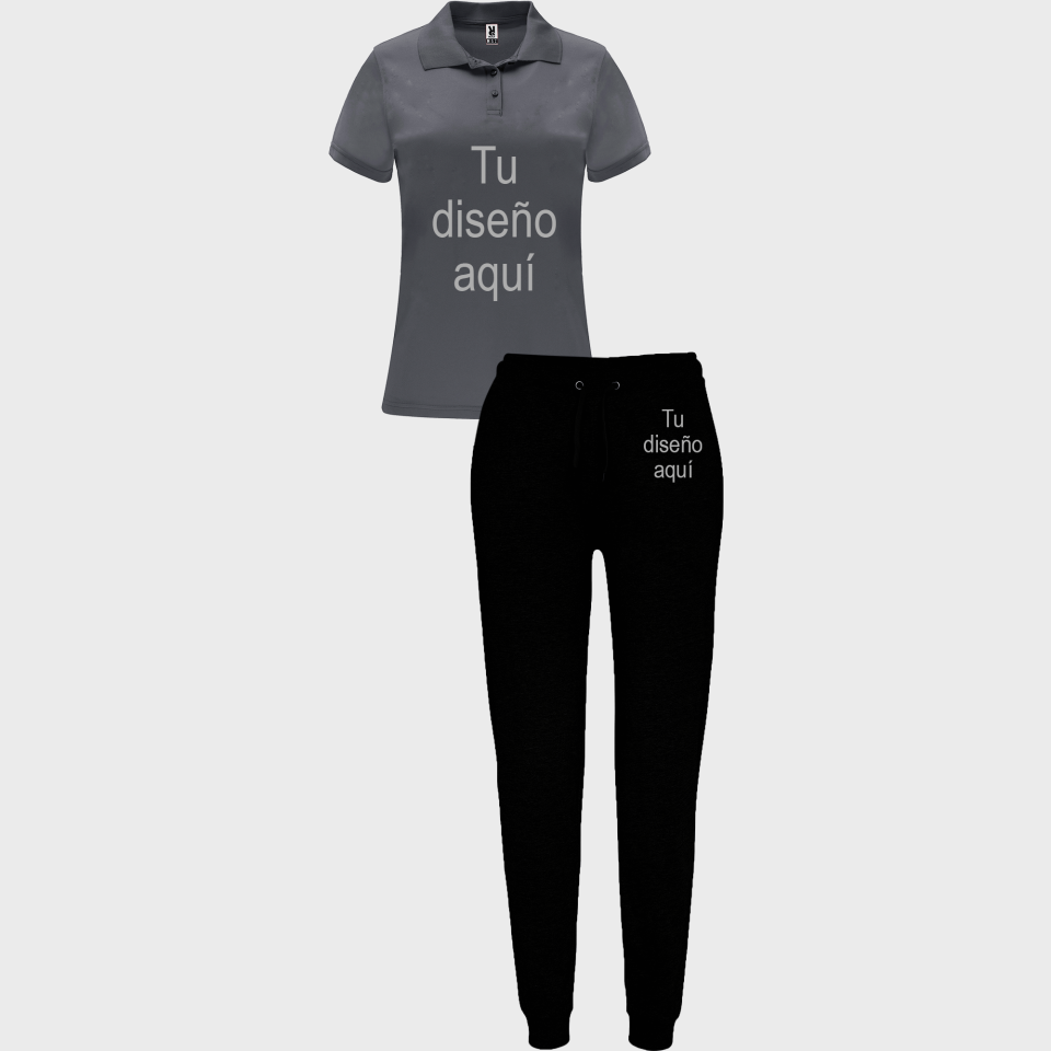 Conjunto de mujer petanca polo técnico y pantalón largo personalizado