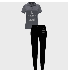 Conjunto de mujer petanca polo técnico y pantalón largo personalizado