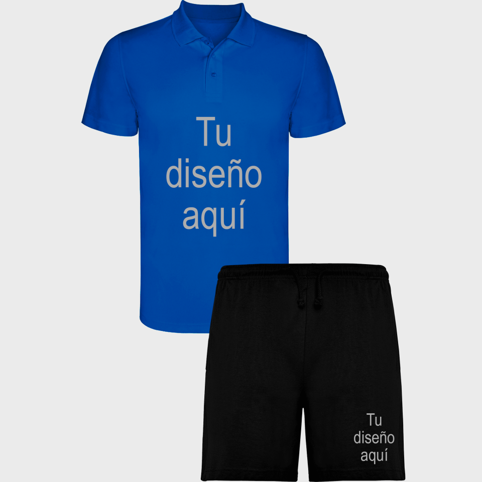 Conjunto infantil petanca polo técnico y pantalón corto personalizado