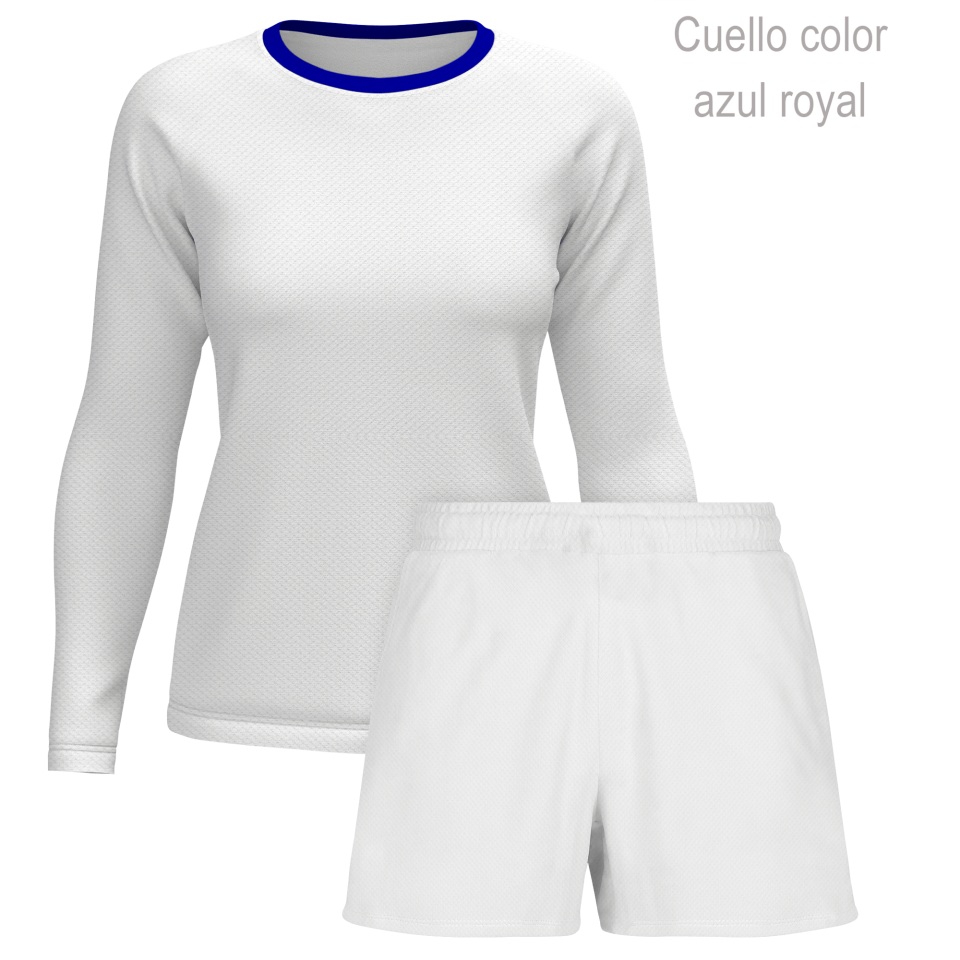 Conjunto running camiseta manga larga y pantalón corto de mujer 100% fullprint personalizado