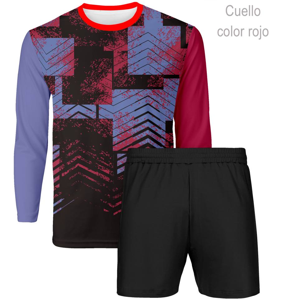 Conjunto running camiseta manga larga y pantalón corto 100% fullprint personalizado