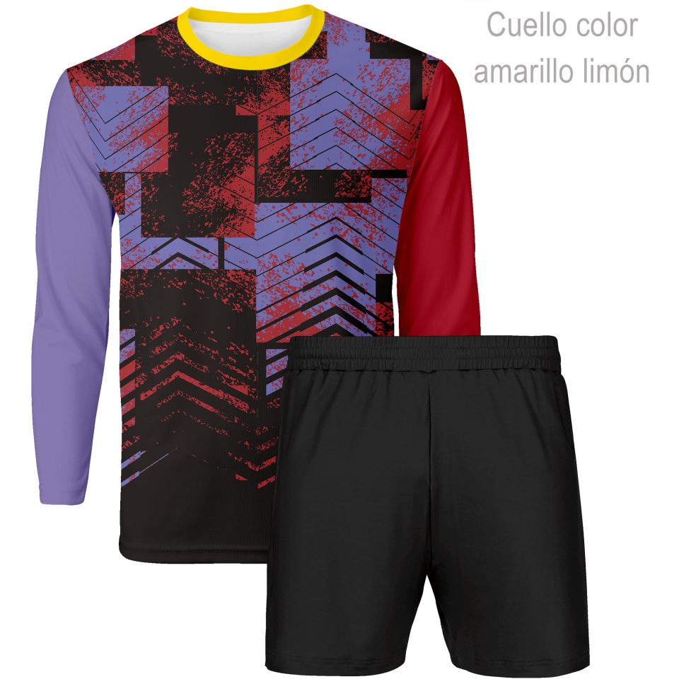 Conjunto running camiseta manga larga y pantalón corto 100% fullprint personalizado