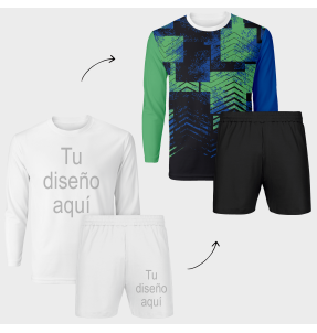 Conjunto running camiseta manga larga y pantalón corto 100% fullprint personalizado