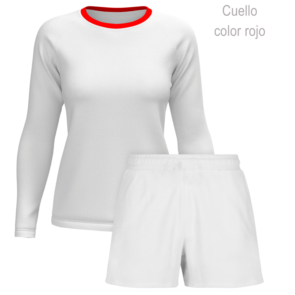 Conjunto petanca camiseta manga larga y pantalón corto de mujer 100% fullprint personalizado