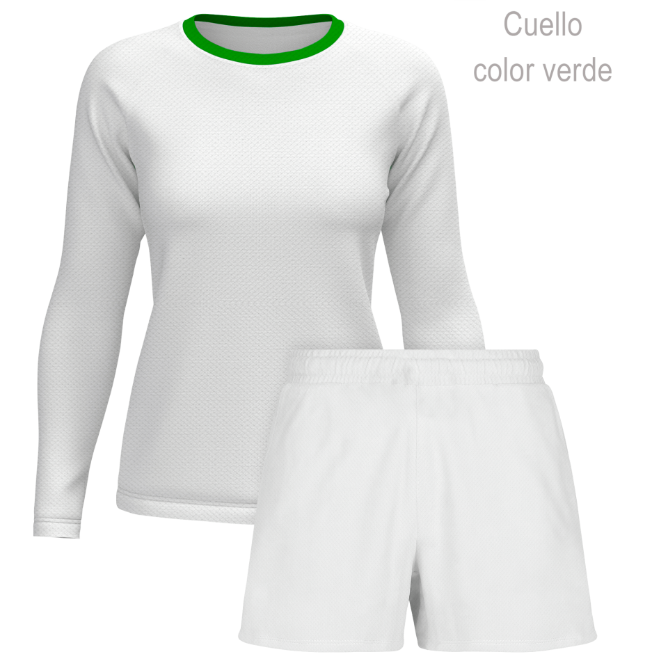 Conjunto petanca camiseta manga larga y pantalón corto de mujer 100% fullprint personalizado