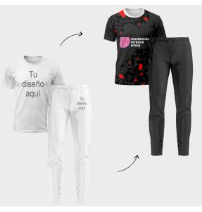Conjunto petanca camiseta manga corta y pantalón largo 100% fullprint personalizado