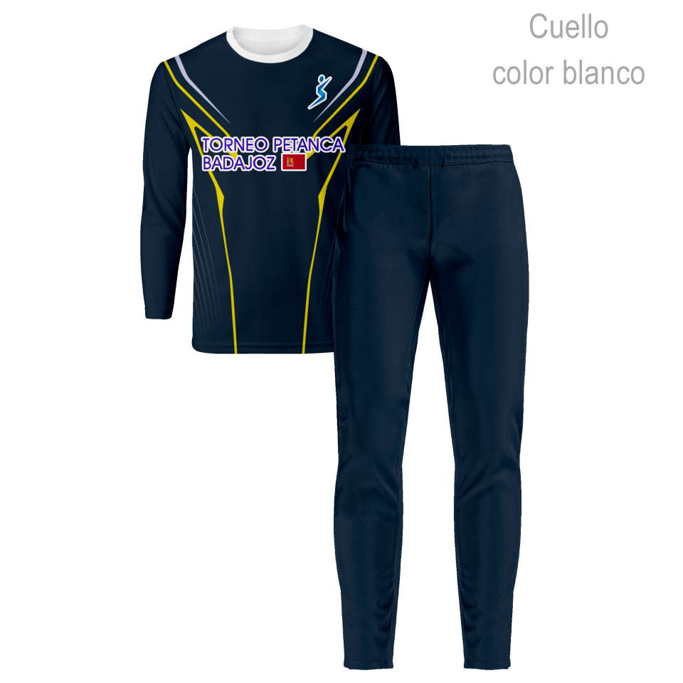 Conjunto petanca camiseta manga larga y pantalón largo 100% fullprint personalizado