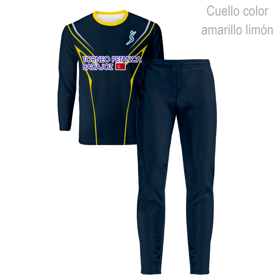 Conjunto petanca camiseta manga larga y pantalón largo 100% fullprint personalizado