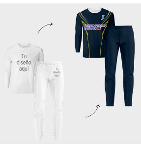 Conjunto petanca camiseta manga larga y pantalón largo 100% fullprint personalizado
