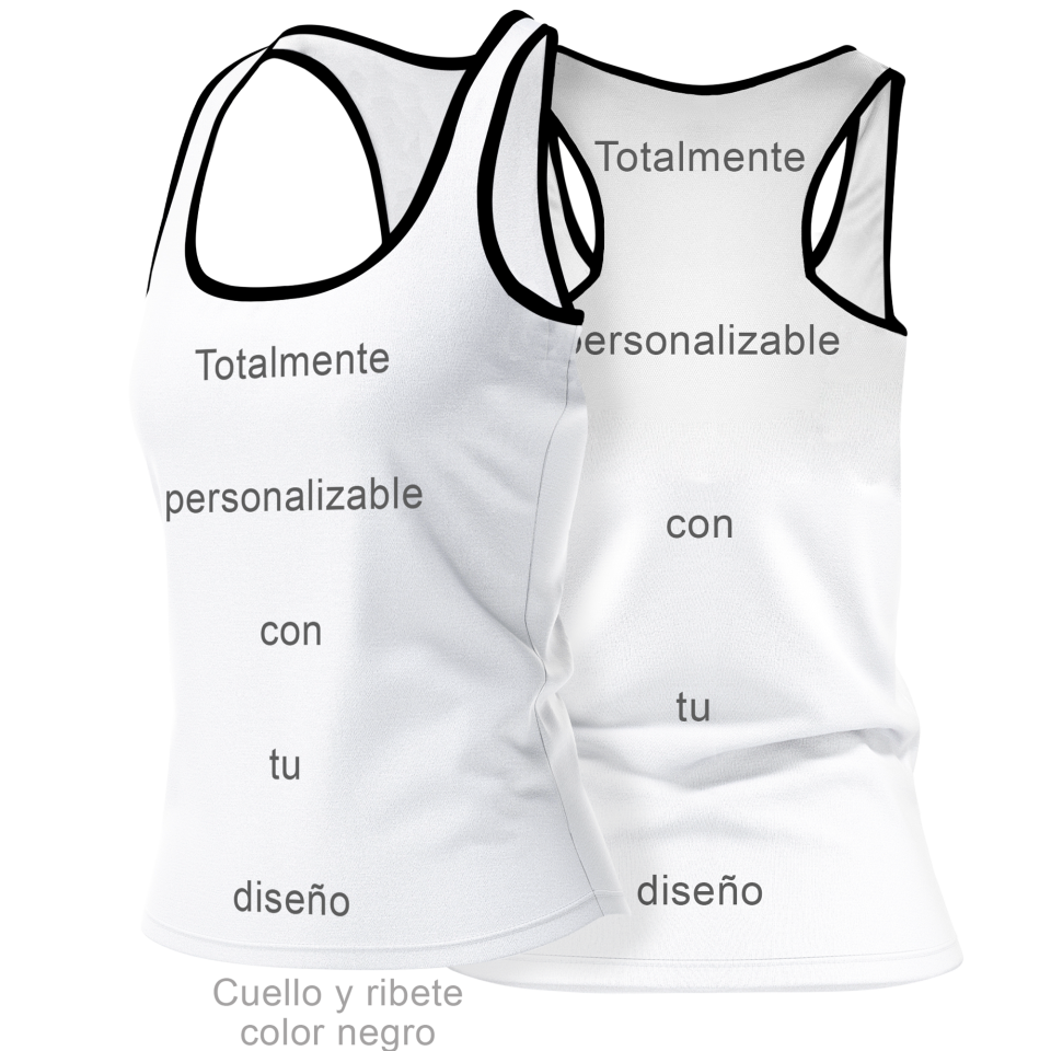 Camiseta para eventos espalda nadadora 100% fullprint personalizada