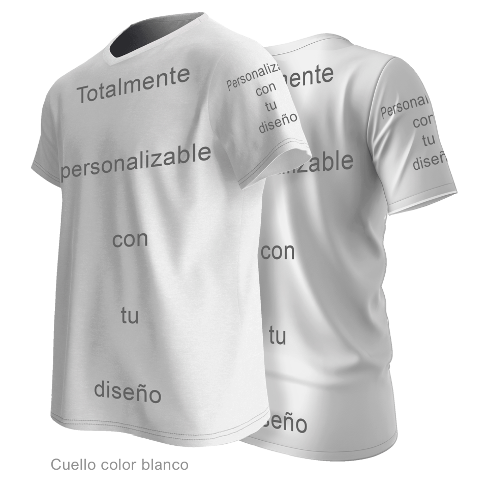 Camiseta para eventos cuello pico 100% fullprint personalizada