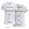 Camiseta para eventos cuello pico de mujer 100% fullprint personalizada
